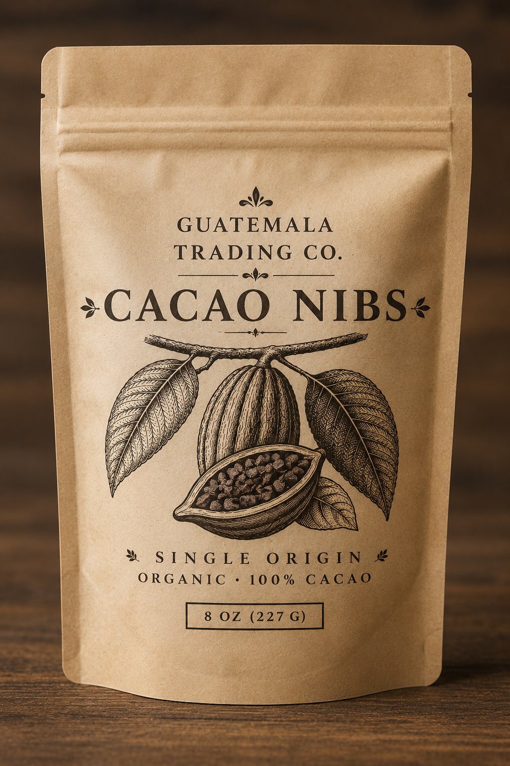 Semillas de cacao puro tostado – 8 oz (227 g)