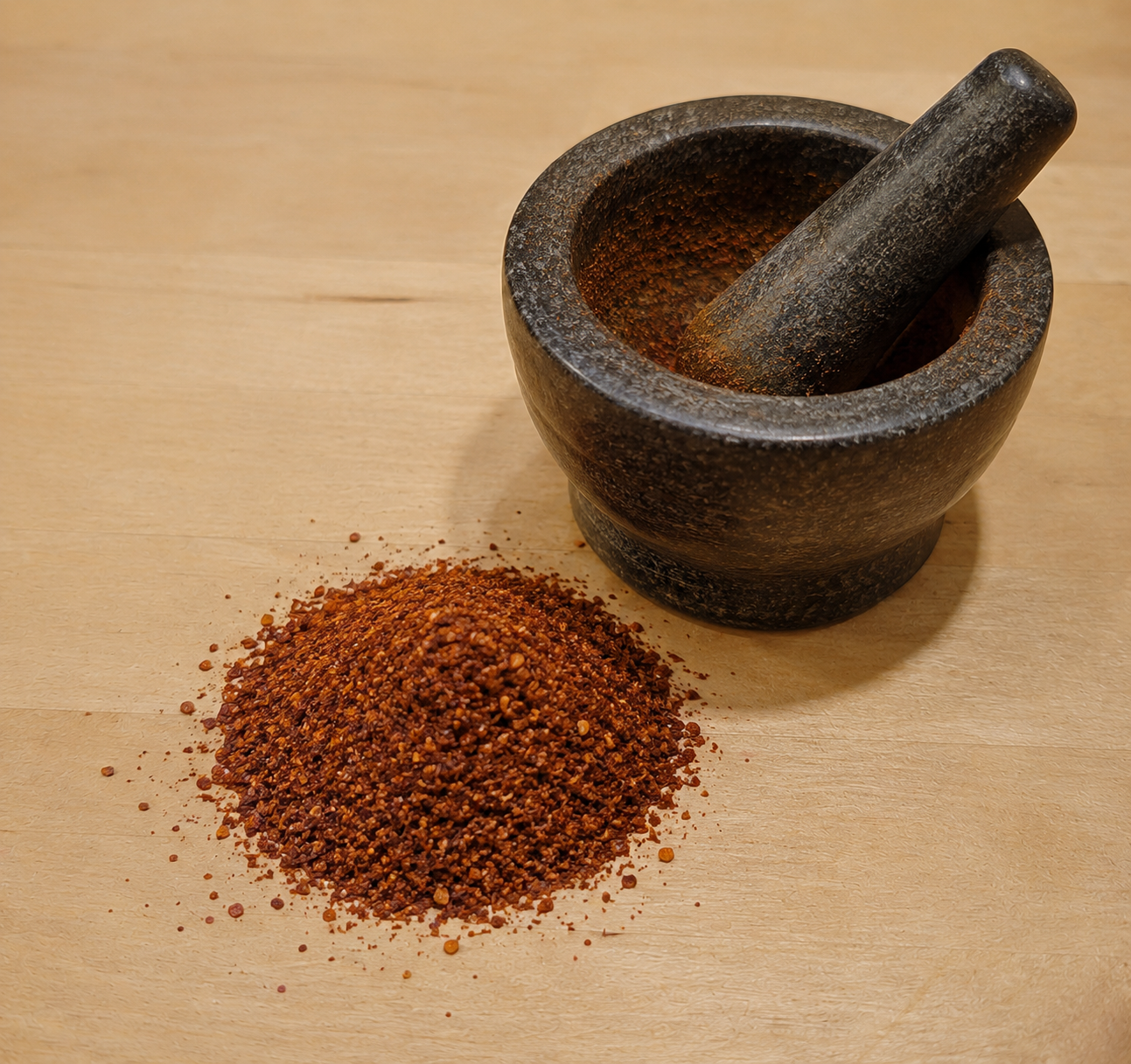 1 oz de chile cobanero recién asado y molido